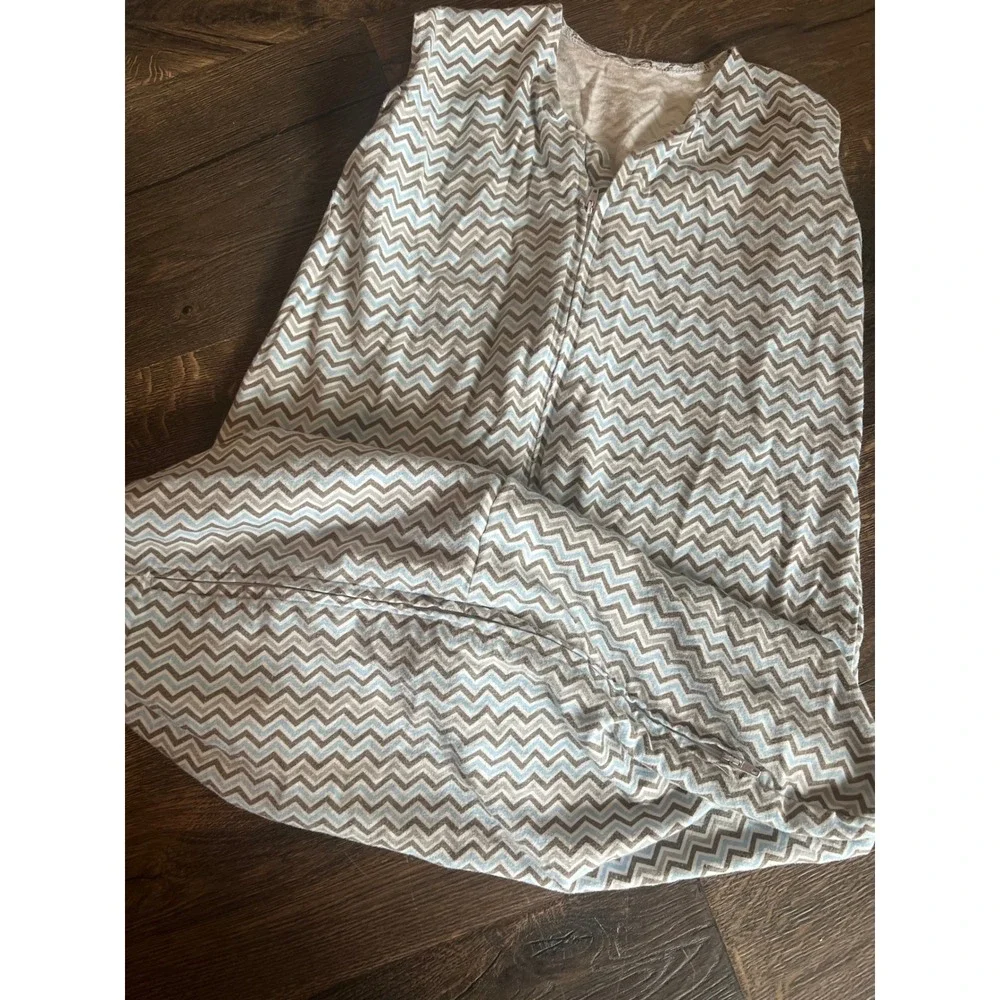 Baby Sleep Sack Wearable Blanket Blue Brown Chevron Pattern medium Miracle sleep